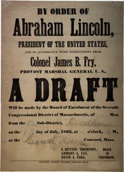 By Order of Abraham Lincoln... A Draft (Draft for 110 Men, Dedham, Mass.), 13th July 1863