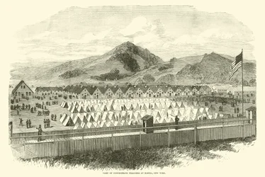 Camp of Confederate Prisoners at Elmira, New York, May 1865