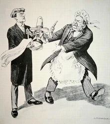 Cartoon Depicting President William H. Taft Handing Over the Problematic 
