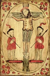 Christ on the Cross and Two Figures