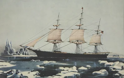 Clipper Ship, Red Jacket - In the Ice off Cape Horn, on her passage from Australia, to Liverpool, August 1854