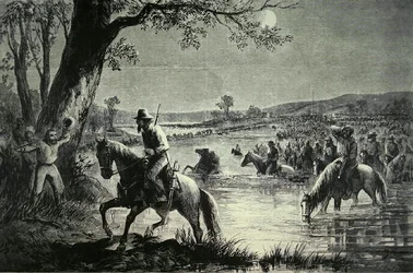 Confederate Army Crossing Fords of Potomac River during Invasion of Maryland in 1862