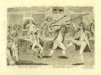 Congressional pugilists: Griswold and Lyon, at Congress Hall, Philadelphia, PA