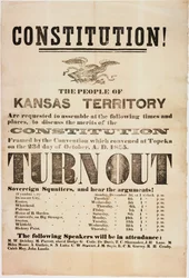 Constitution! The People of the Kansas Territory Are Requested to Assemble..., Printed by E. C. K. Garvey & Co., c.23rd October 1855