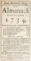 Cover of Poor Richard, an Almanack, 1734