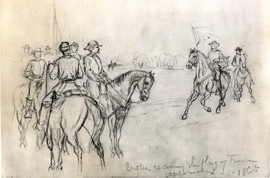 Custer receiving the Flag of Freedom, Appomattox, 1865