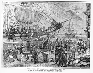 Destruction of Tea in Boston Harbour in 1773