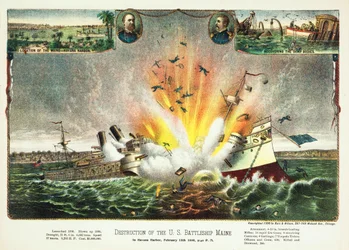 Destruction of the U.S. Battleship Maine in Havana Harbor, 15th February 1898, published 1898