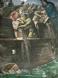Destruction of the tea cargoes, known as the Boston Tea Party