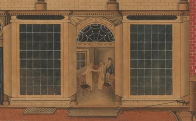 Detail of the Shop and Warehouse of Duncan Phyfe on Fulton Street in New York City, c.1816-1817