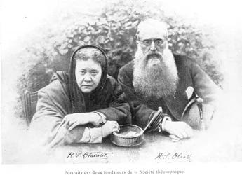 Elena Petrovna Blavatsky and Colonel Henry Steel Olcott, from Histoire Authentique de la Societe Theosophique by Olcott, published in 1908