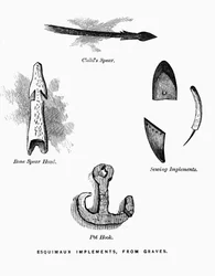 Eskimo Hunting Tools - Elisha Kent Kane, Arctic Explorations in the Years 1853-1855, vol. 1, p. 52, Philadelphia