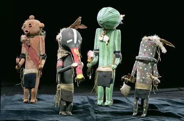 Four Katchina dolls