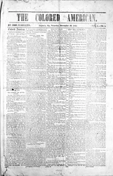 Front page of The Colored American, 30th December, 1865