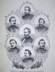 General William Tecumseh Sherman (1820-91) and some of his Union Army Commanders