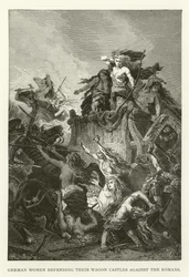 German Women Defending Their Wagon Castles Against the Romans