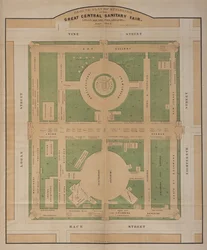 Ground Plan of Buildings of the Great Central Sanitary Fair, Logan Square, June 1864