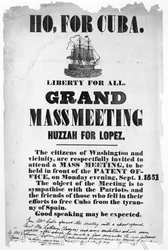 Ho, for Cuba, Poster Advertising a Meeting to Sympathise with Those Who Fell in Their Efforts to Free Cuba from the Tyranny of Spain
