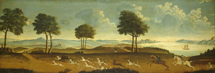 Hunting scene with a harbour