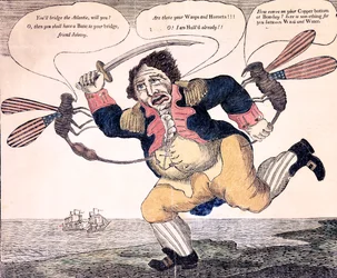 John Bull stung to agony by the Wasp and Hornet, c.1813