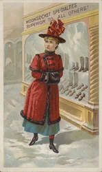 Lady Window Shopping in Snow