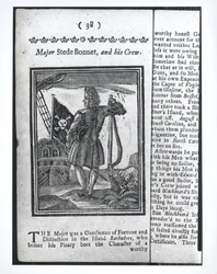 Major Stepe Bonnet, page 38 from Histories and Lives of All the Most Notorious Pirates and their Crews, London, 1725