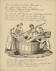 Man Thrown into Tub by Women