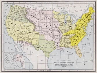 Map showing the territorial growth of the United States