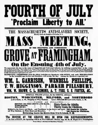 Massachusetts Anti-Slavery Society poster proclaiming Liberty to All on Independence Day, 1859