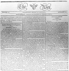 Masthead of The Bee, printed 23rd August 1797