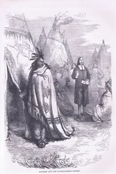 Mayhew and the Naragansett 1674, illustration from Cassell