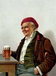 Old Man with a Beer at a Pub
