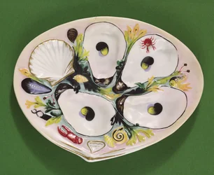 Oyster Plate, Manufactured by Union Porcelain Works, Greenpoint, New York, c.1880
