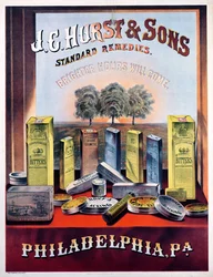Poster advertising J.E. Hurst & Sons Standard Remedies - Brighter Hours will Come