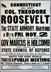 Poster announcing a meeting for supporters of America
