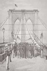 President Chester A. Arthur at the opening ceremony of the new Brooklyn Bridge, 24th May 1883