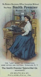 Secretary in Office, with the New Smith Premier Typewriter