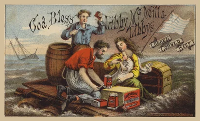 Shipwreck Survivors Eating Corned Beef on a Raft in Storm