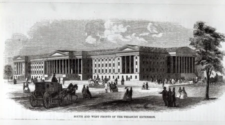 South and West Fronts of the Treasury Extension, from 