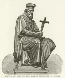 Statue of Huss on the Luther Monument at Worms