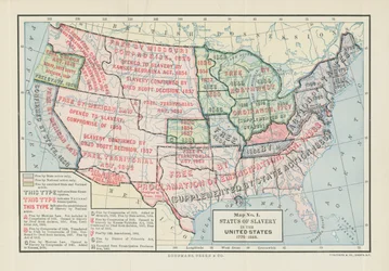 Status of Slavery in the United States, 1775-1865, from "Division and Reunion, 1829-1889" by Woodrow Wilson