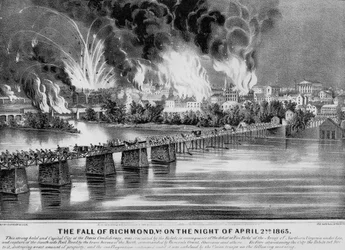 The Fall of Richmond, Va. on the night of April 2nd 1865, pub. by Currier & Ives, 1865