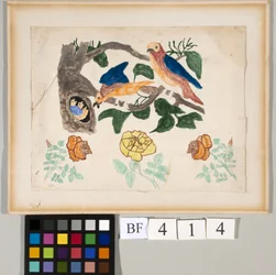 Three Roses and a Birds Family