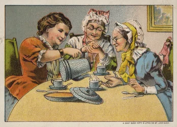 Three Women Enjoying Tea