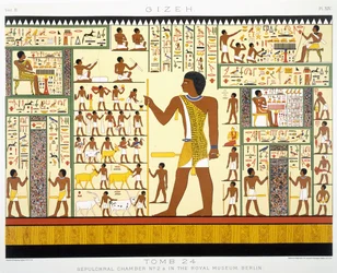 Tomb 24, Sepulchral Chamber No. 2a, from Gizeh, Volume II, plate XIV from Vol 2 Ancient Egypt by Samuel Augustus Binion, published 1887