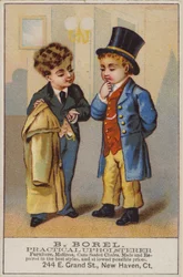 Two Boys in Discussion, Upholstery Advert