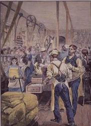 US Textile Industry, Textile Factory in the North, c.1870
