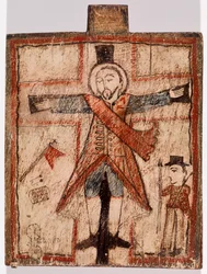 Uniformed Figure on Cross