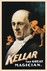 Vintage poster of man with devils whispering