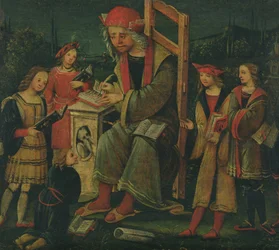 St Cassian in His Chair, Surrounded by His Students